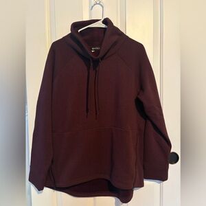 Athlete Maroon Cowl Neck Pullover Hoodie Size Large